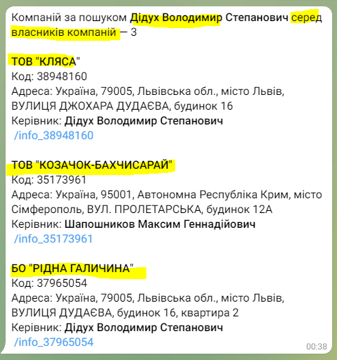 Дидух Владимир Степанович полное досье компромат